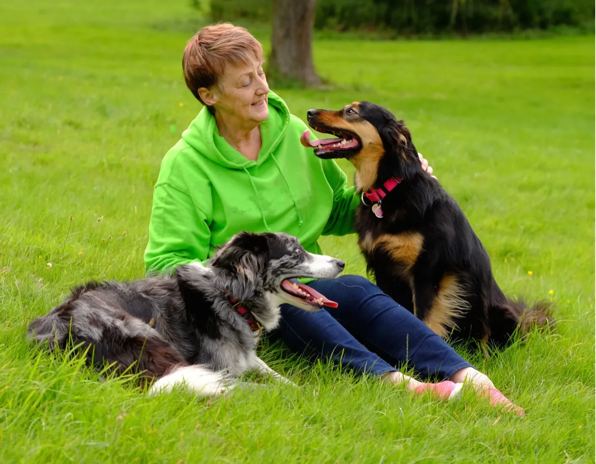 Beverley with two of her dogs